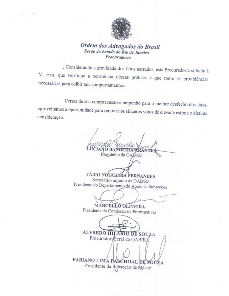 15ª Subseção faz solicitações junto à Prefeitura de Macaé