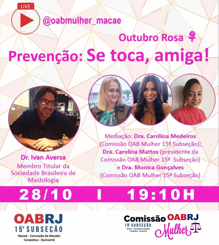 Colega, participe da live Prevenção: Se toca, amiga! Todos convidados, prestigiem!