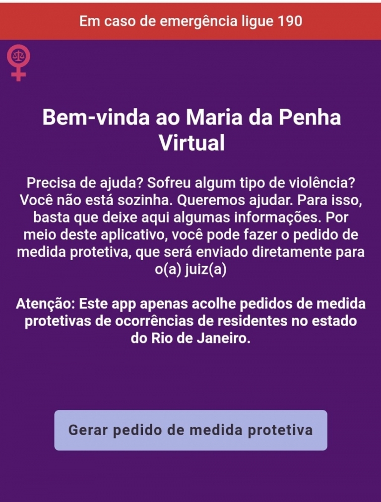 App Maria da Penha Virtual chegou para todo o Estado do Rio de Janeiro