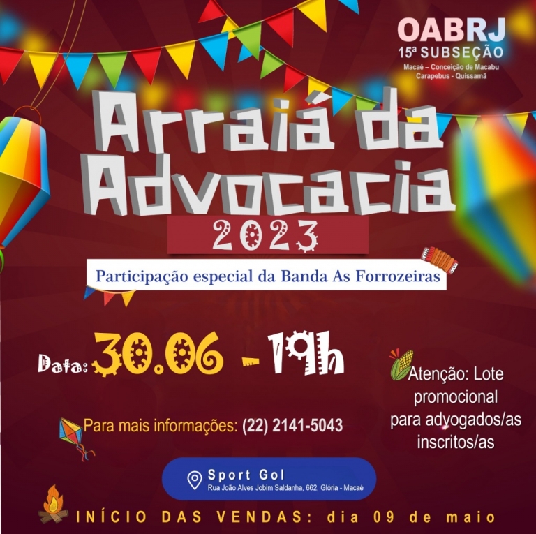 Vem aí o Arraiá da Advocacia