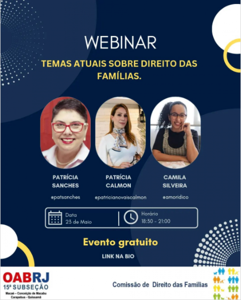 Webinar: Temas atuais sobre direito das famílias