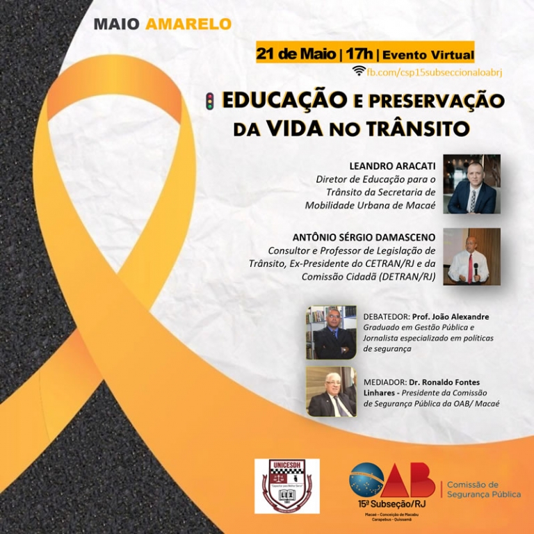  Maio Amarelo: Escolha a Vida no Trânsito