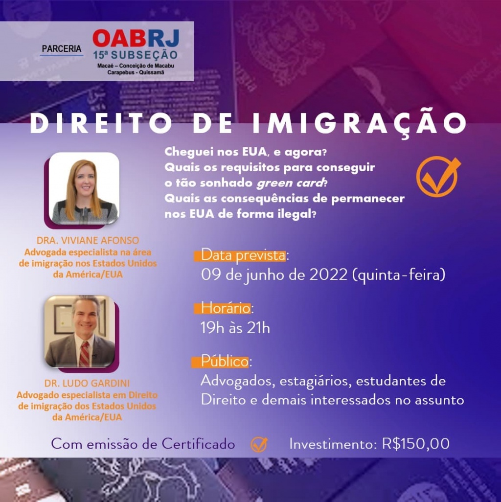 Direito de Imigração: EUA, dúvidas e respostas - OAB