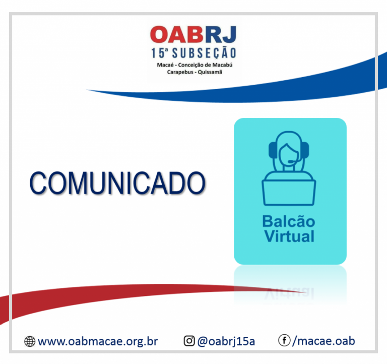 Comunicado: Balcão Virtual do TRT/RJ 1ª Região