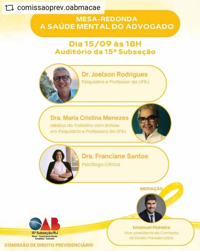 Mesa Redonda: A Saúde Mental do Advogado